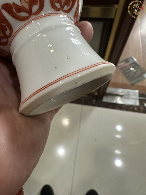 古玩陶瓷礬紅梵文豆真品鑒賞圖