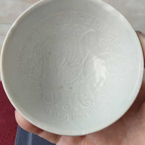 古玩陶瓷青白釉雙鳳碗拍賣,當前價格5200元