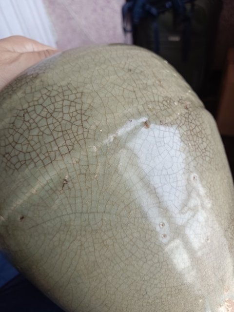 古玩陶瓷龍泉青瓷將軍罐拍賣,當前價格1200元