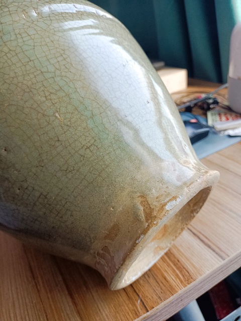 古玩陶瓷龍泉青瓷將軍罐拍賣,當前價格1200元
