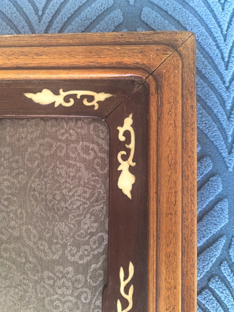 古玩雜項清代粉彩嬰戲紋瓷片裝裱件真品鑒賞圖