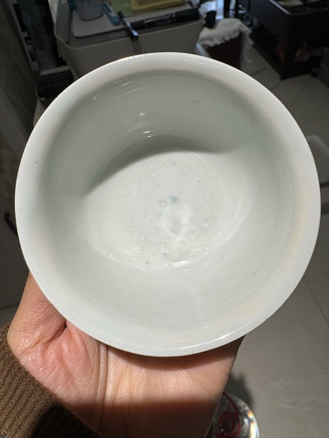 古玩陶瓷青花蘭草紋茶碗真品鑒賞圖