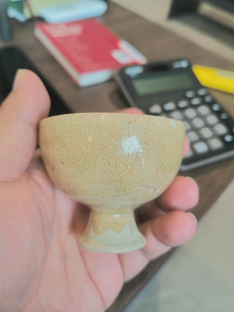 古玩陶瓷青白釉高足杯真品鑒賞圖
