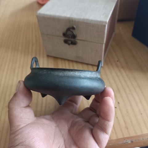 古玩銅器明代沖耳爐 銅爐 宣德爐真品鑒賞圖