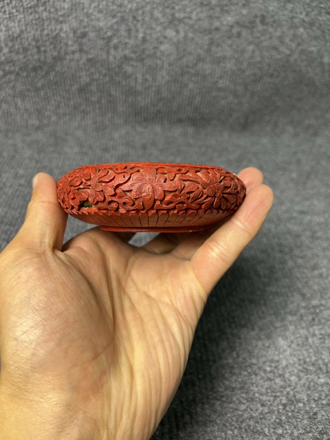 古玩雜項剃紅煙灰缸真品鑒賞圖