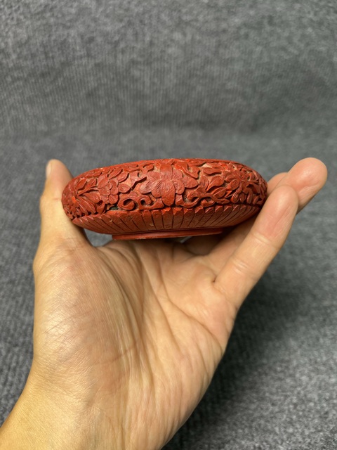 古玩雜項剃紅煙灰缸真品鑒賞圖