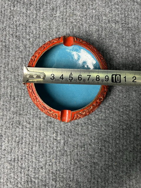 古玩雜項剃紅煙灰缸真品鑒賞圖