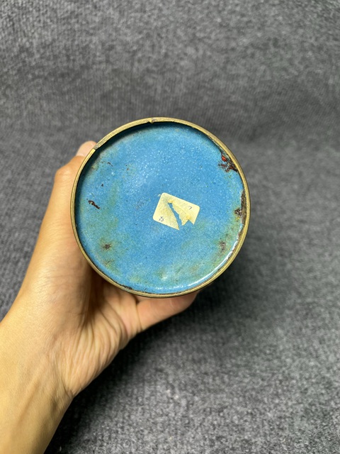 古玩雜項銅胎掐絲琺瑯觀音瓶真品鑒賞圖