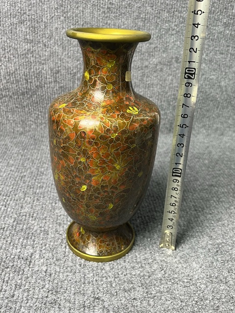 古玩雜項銅胎掐絲琺瑯觀音瓶真品鑒賞圖