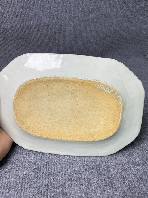 古玩陶瓷青花山水八方倭角盤真品鑒賞圖