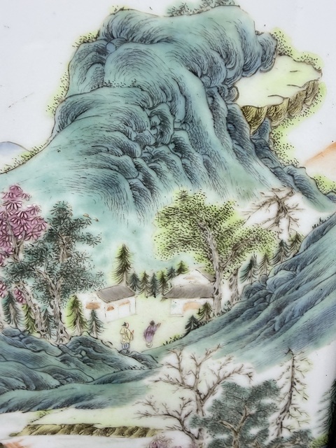 古玩陶瓷 人物山水紋瓷板畫真品鑒賞圖