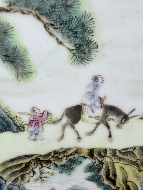 古玩陶瓷 人物山水紋瓷板畫真品鑒賞圖