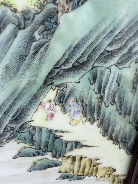 古玩陶瓷 人物山水紋瓷板畫真品鑒賞圖