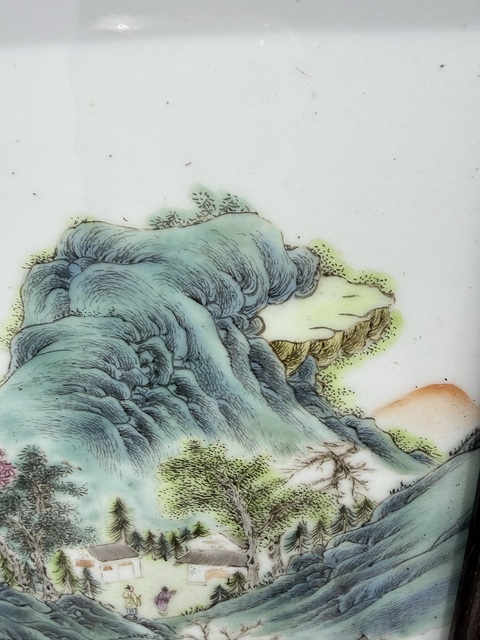 古玩陶瓷 人物山水紋瓷板畫真品鑒賞圖