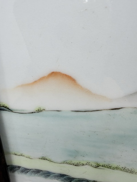 古玩陶瓷 人物山水紋瓷板畫真品鑒賞圖