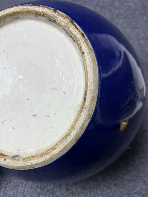 古玩陶瓷霽藍釉西瓜罐真品鑒賞圖