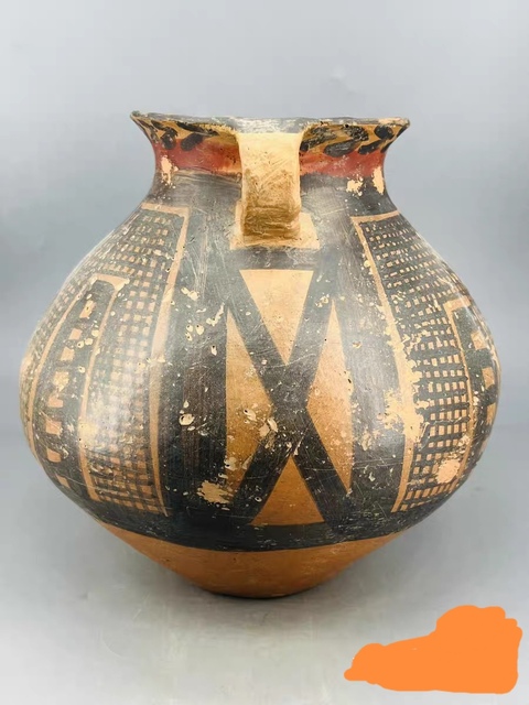 古玩陶瓷馬家窯彩陶雙系罐真品鑒賞圖