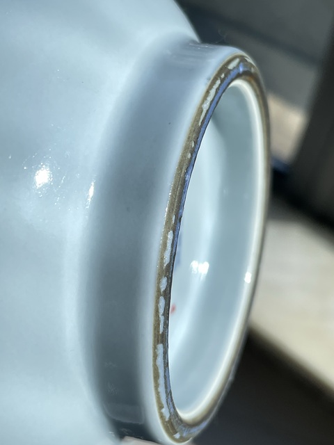 古玩陶瓷天藍釉蒜頭瓶真品鑒賞圖