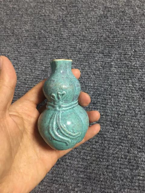 古玩陶瓷爐鈞釉葫蘆瓶真品鑒賞圖