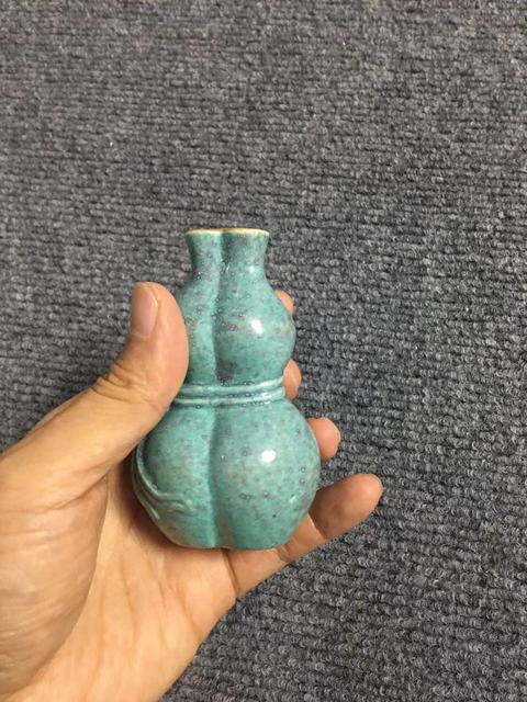古玩陶瓷爐鈞釉葫蘆瓶真品鑒賞圖