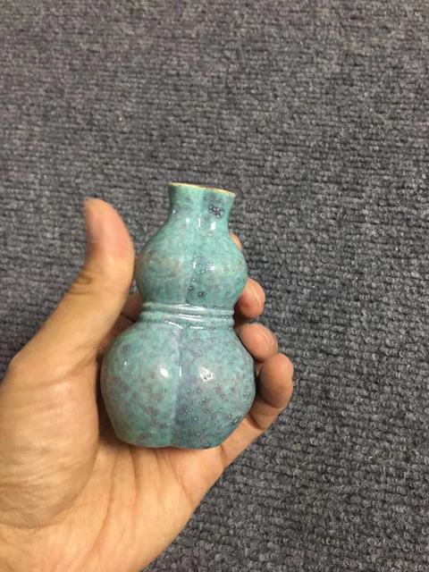 古玩陶瓷爐鈞釉葫蘆瓶真品鑒賞圖