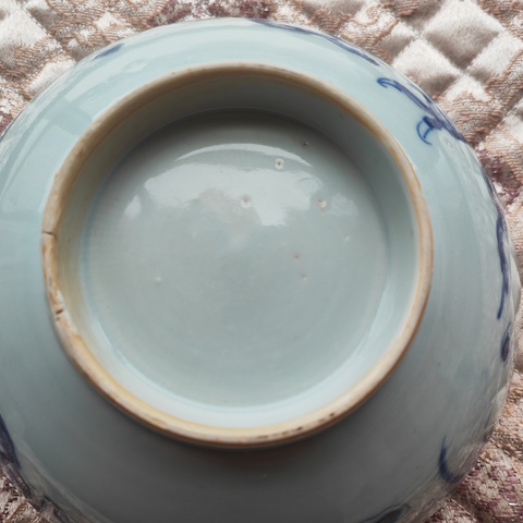 古玩陶瓷青花過墻龍紋茶碗真品鑒賞圖
