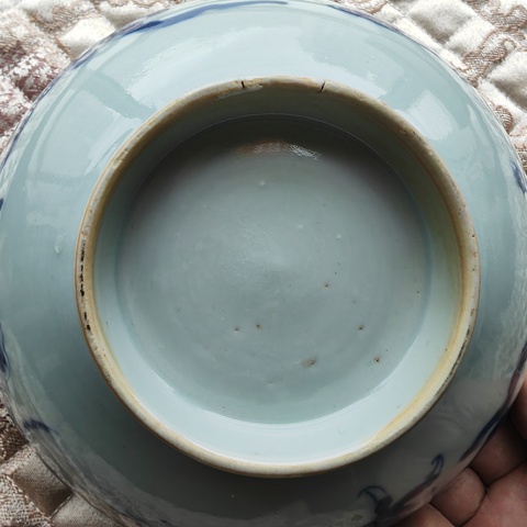 古玩陶瓷青花過墻龍紋茶碗真品鑒賞圖