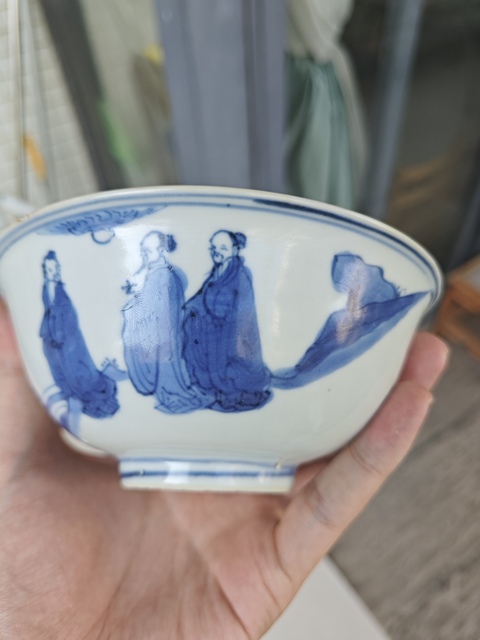 古玩陶瓷青花人物碗真品鑒賞圖
