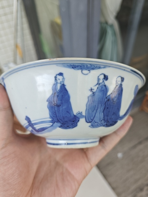 古玩陶瓷青花人物碗真品鑒賞圖