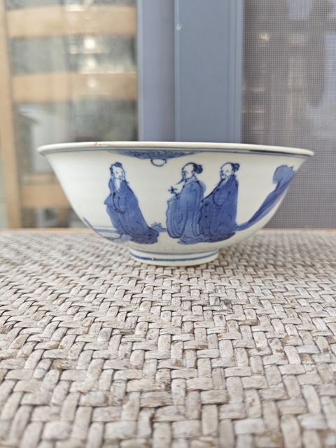 古玩陶瓷青花人物碗真品鑒賞圖