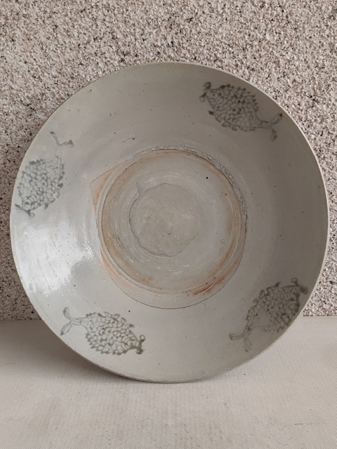 古玩陶瓷青花魚紋盤拍賣,當前價格680元