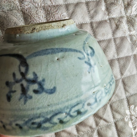 古玩陶瓷青花花卉紋茶碗真品鑒賞圖