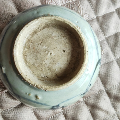 古玩陶瓷青花花卉紋茶碗真品鑒賞圖