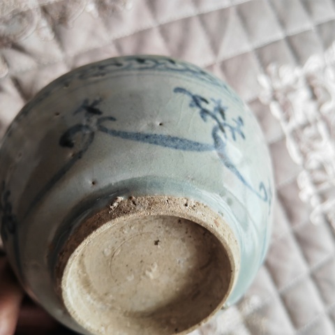 古玩陶瓷青花花卉紋茶碗真品鑒賞圖