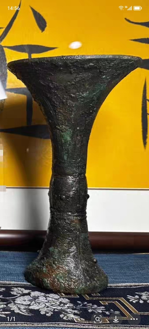 古玩銅器青銅觚真品鑒賞圖