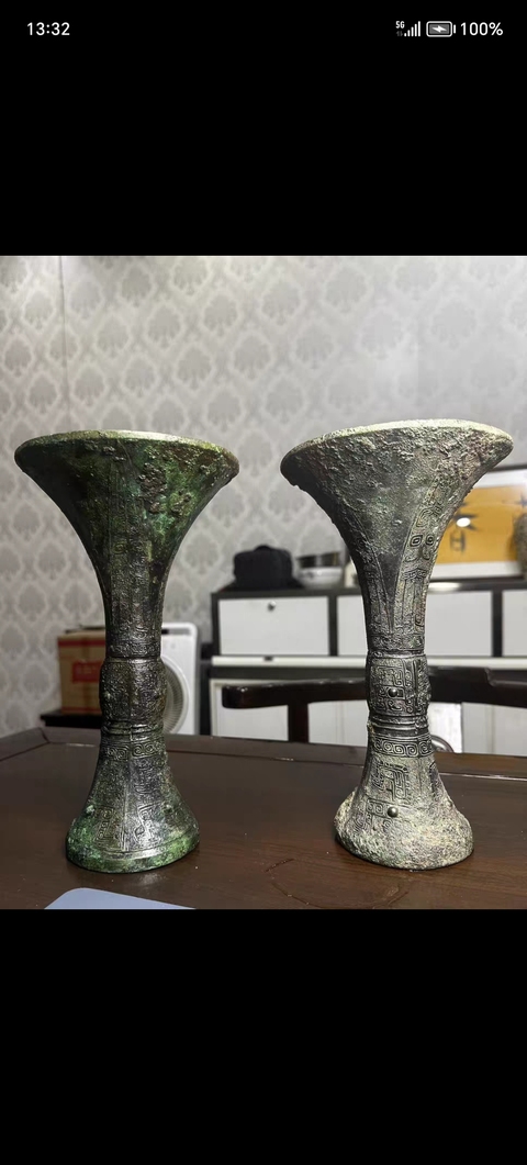 古玩銅器青銅觚真品鑒賞圖