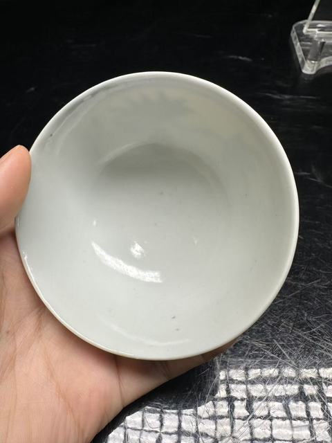 古玩陶瓷青花花鳥紋茶圓真品鑒賞圖