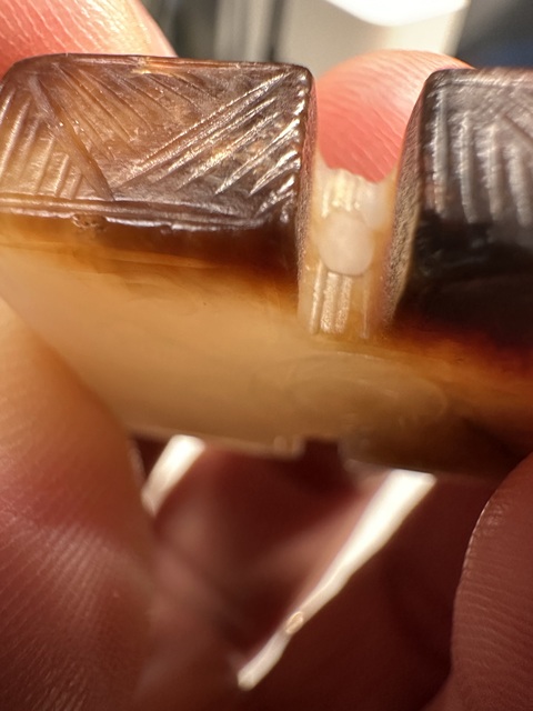 古玩玉器狹義和田玉螭龍紋工字佩真品鑒賞圖
