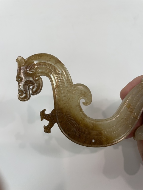 古玩玉器和田玉雕“s”形龍佩真品鑒賞圖