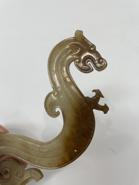 古玩玉器和田玉雕“s”形龍佩真品鑒賞圖