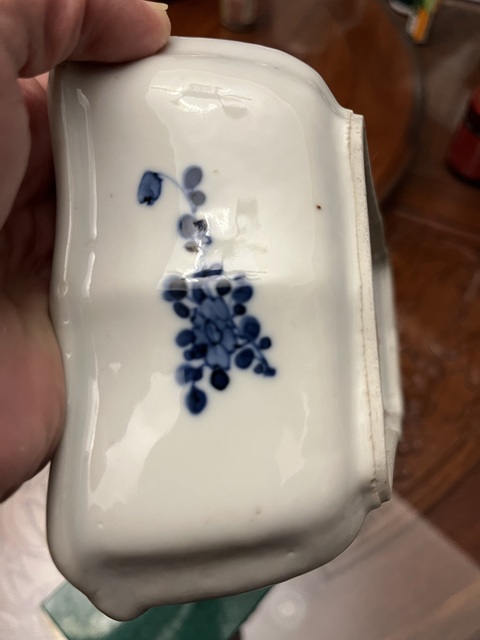 古玩陶瓷青花花鳥水仙盆真品鑒賞圖