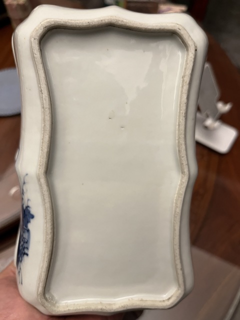 古玩陶瓷青花花鳥水仙盆真品鑒賞圖