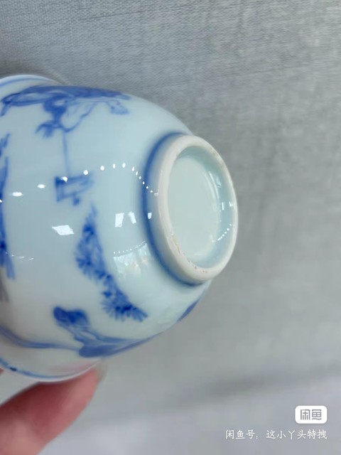 古玩陶瓷康熙青花杯真品鑒賞圖