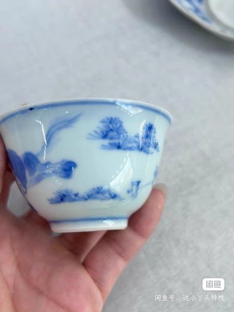 古玩陶瓷康熙青花杯真品鑒賞圖