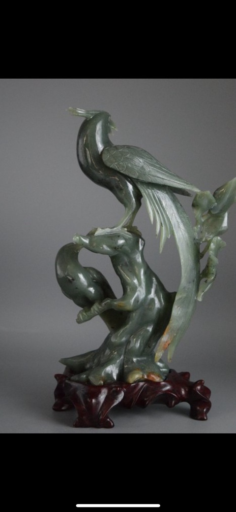 古玩玉器和田玉雕“雙喜臨門”擺件真品鑒賞圖