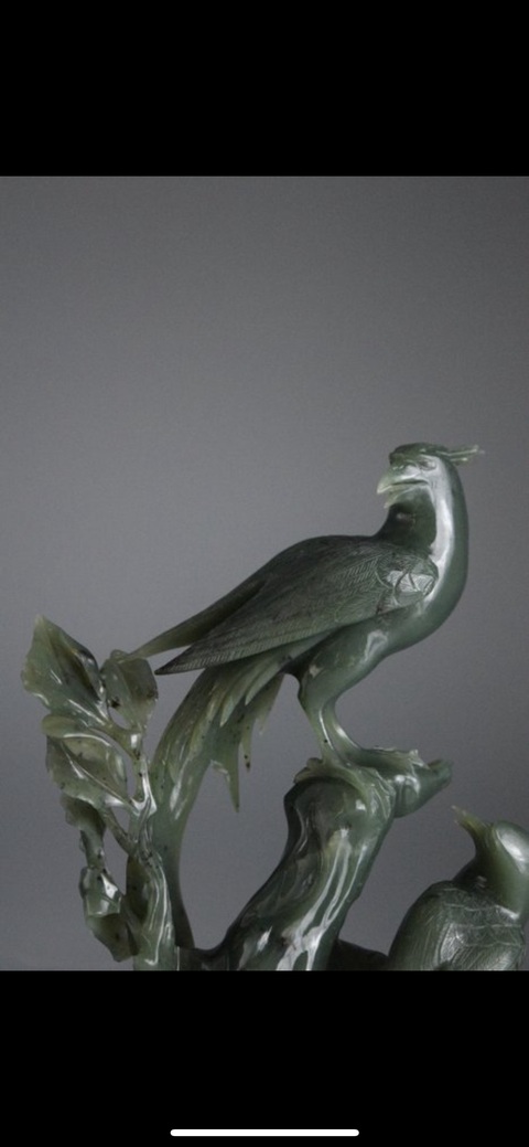 古玩玉器和田玉雕“雙喜臨門”擺件真品鑒賞圖