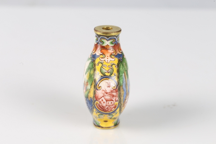 古玩陶瓷銅胎畫琺瑯西洋人物鼻煙壺真品鑒賞圖
