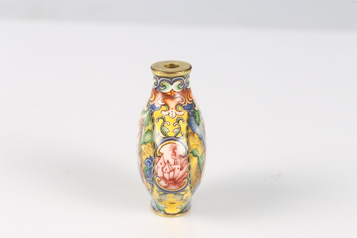 古玩陶瓷銅胎畫琺瑯西洋人物鼻煙壺真品鑒賞圖
