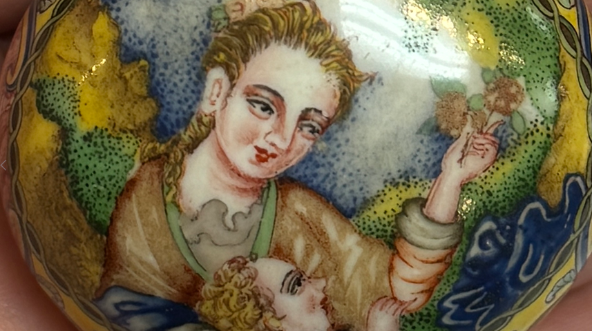 古玩陶瓷銅胎畫琺瑯西洋人物鼻煙壺真品鑒賞圖