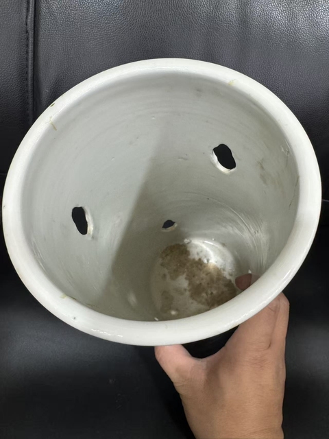古玩陶瓷淺降彩花鳥帽筒真品鑒賞圖